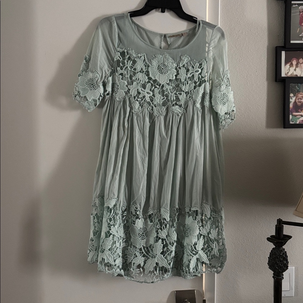 Holding Horses Light Green Mesh Top
